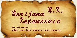 Marijana Katančević vizit kartica